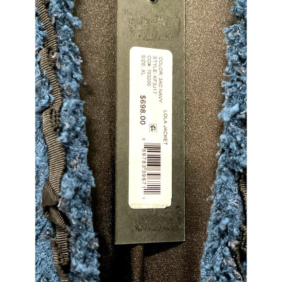 Kobi Halperin $698 Lola Jacket Navy Textured Open Front Blazer NWT - Picture 7 of 8